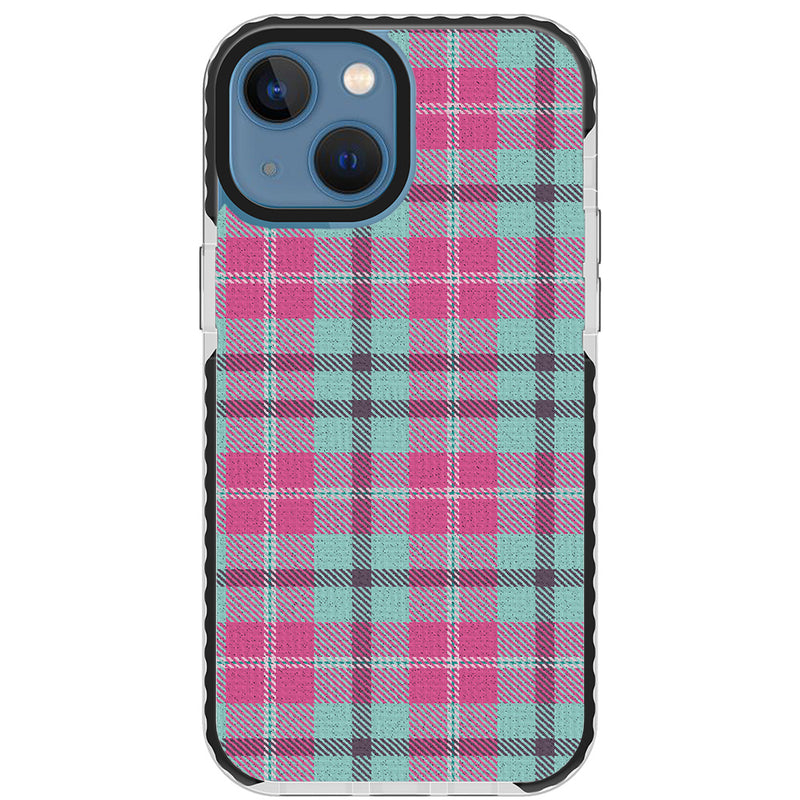 Mint Pink Plaid iPhone Case