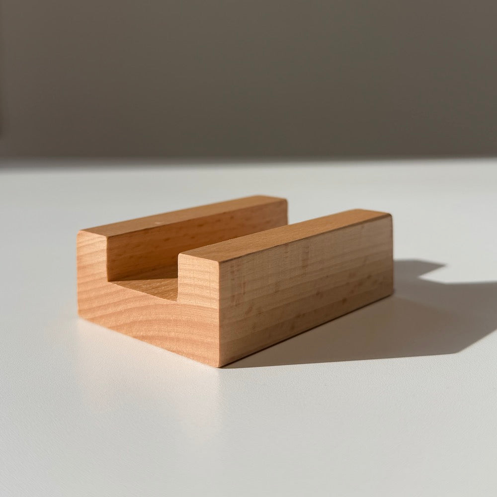 Acrylic Block Wood Stand