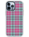 Mint Pink Plaid iPhone Case