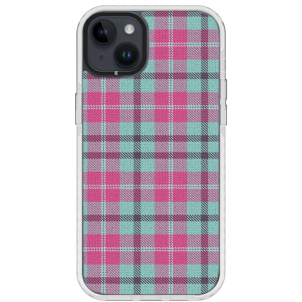 Mint Pink Plaid iPhone Case