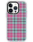 Mint Pink Plaid iPhone Case