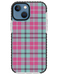 Mint Pink Plaid iPhone Case