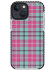 Mint Pink Plaid iPhone Case