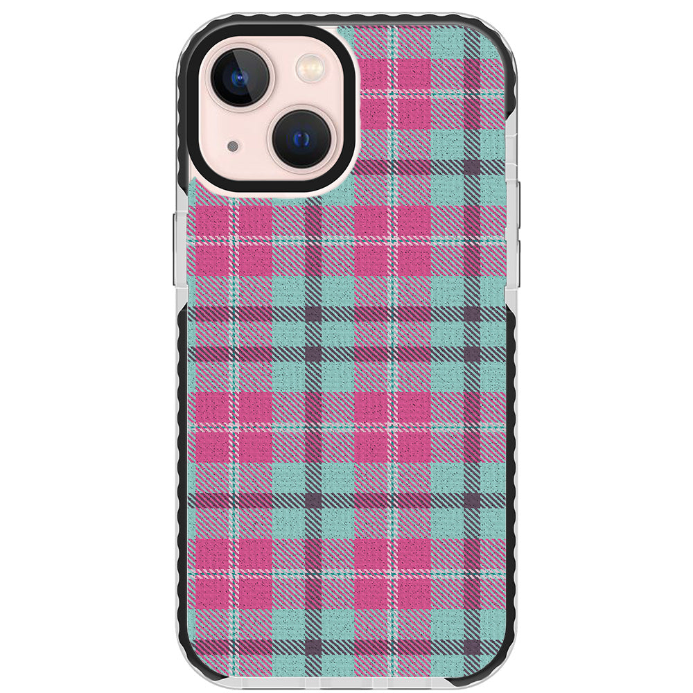 Mint Pink Plaid iPhone Case