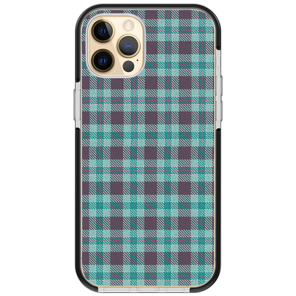 Mint Pink Plaid iPhone Case