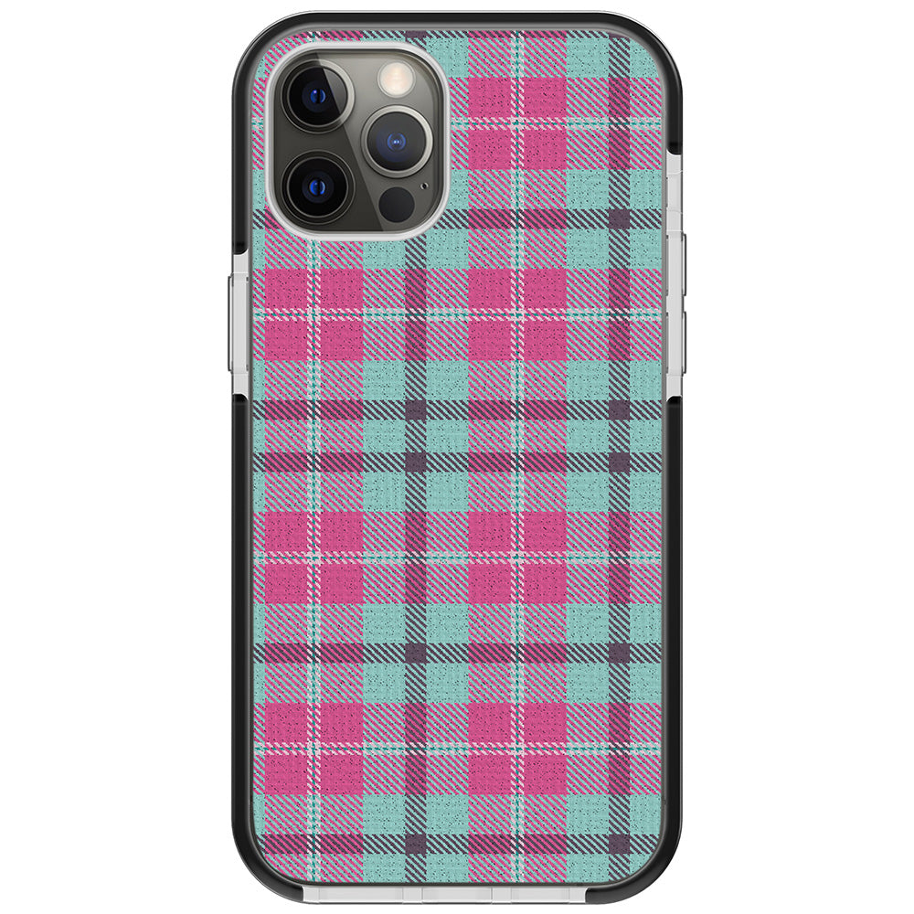 Mint Pink Plaid iPhone Case