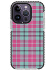 Mint Pink Plaid iPhone Case