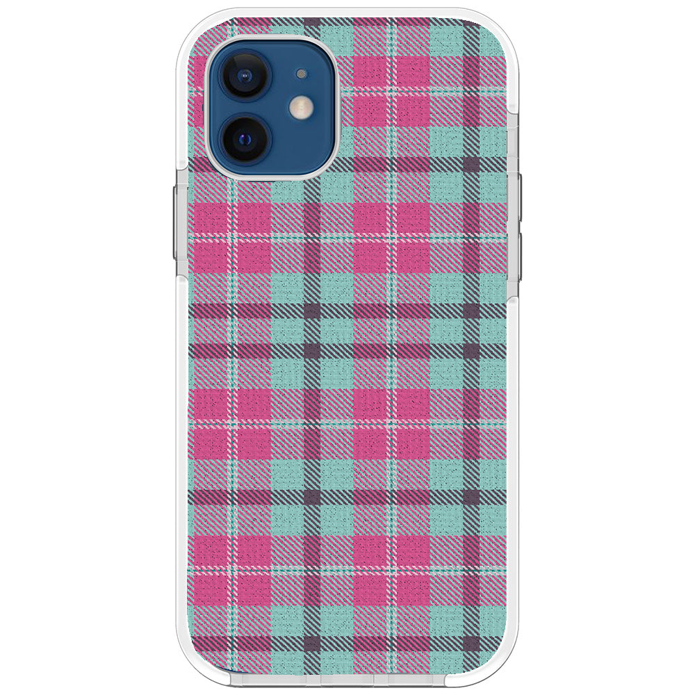 Mint Pink Plaid iPhone Case