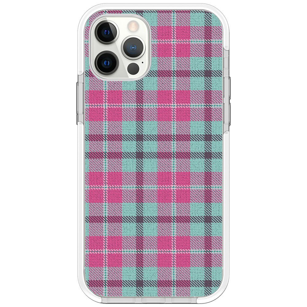 Mint Pink Plaid iPhone Case