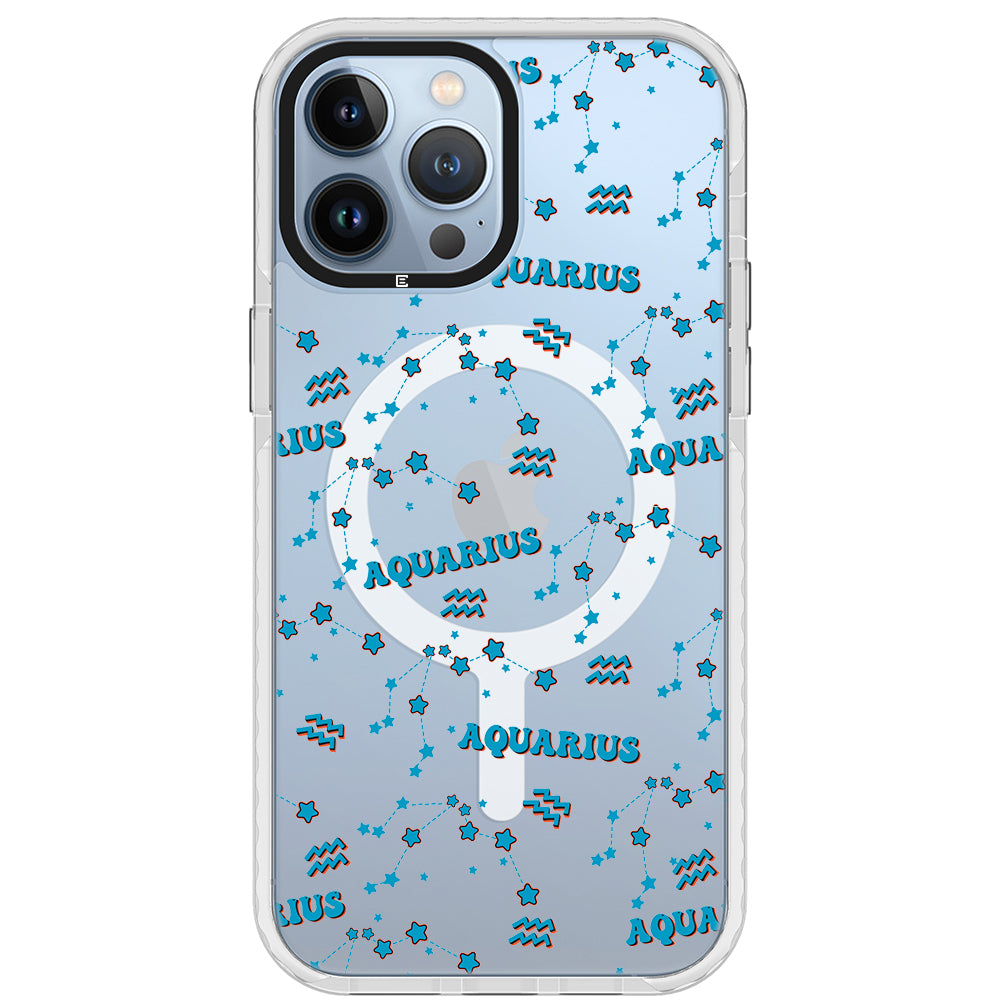 Aquarius Celestial Monogram iPhone Case