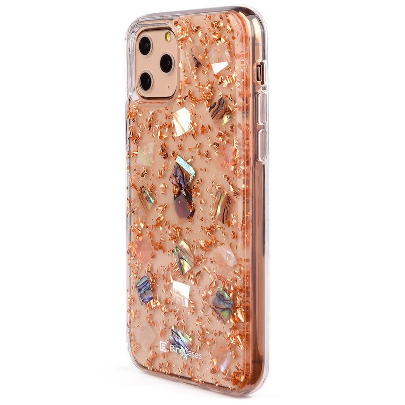 Mother of Pearl Rosegold Flakes iPhone Case