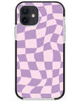 Warped Purple Checkered Impact iPhone Case