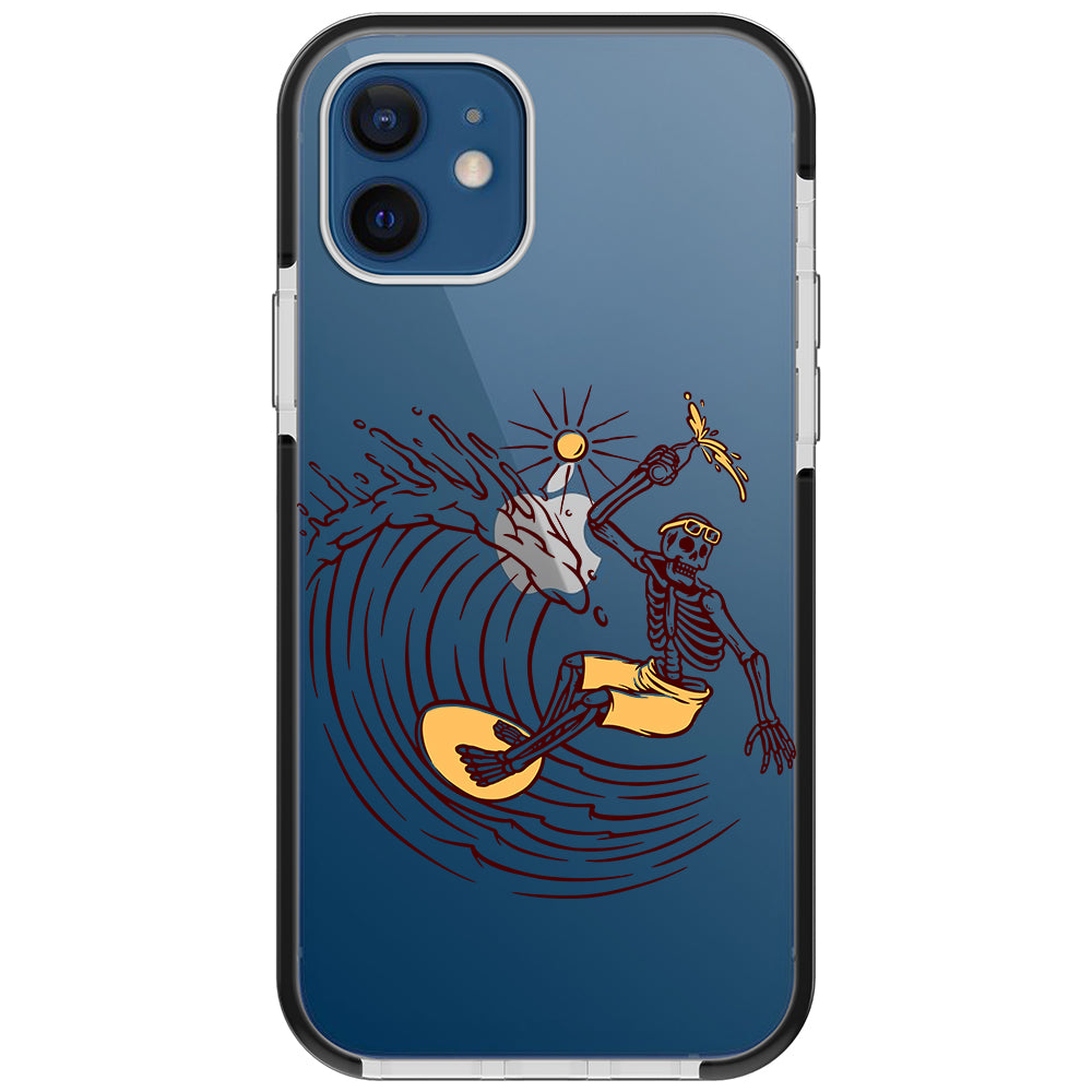 Surfing Skeleton Impact iPhone Case