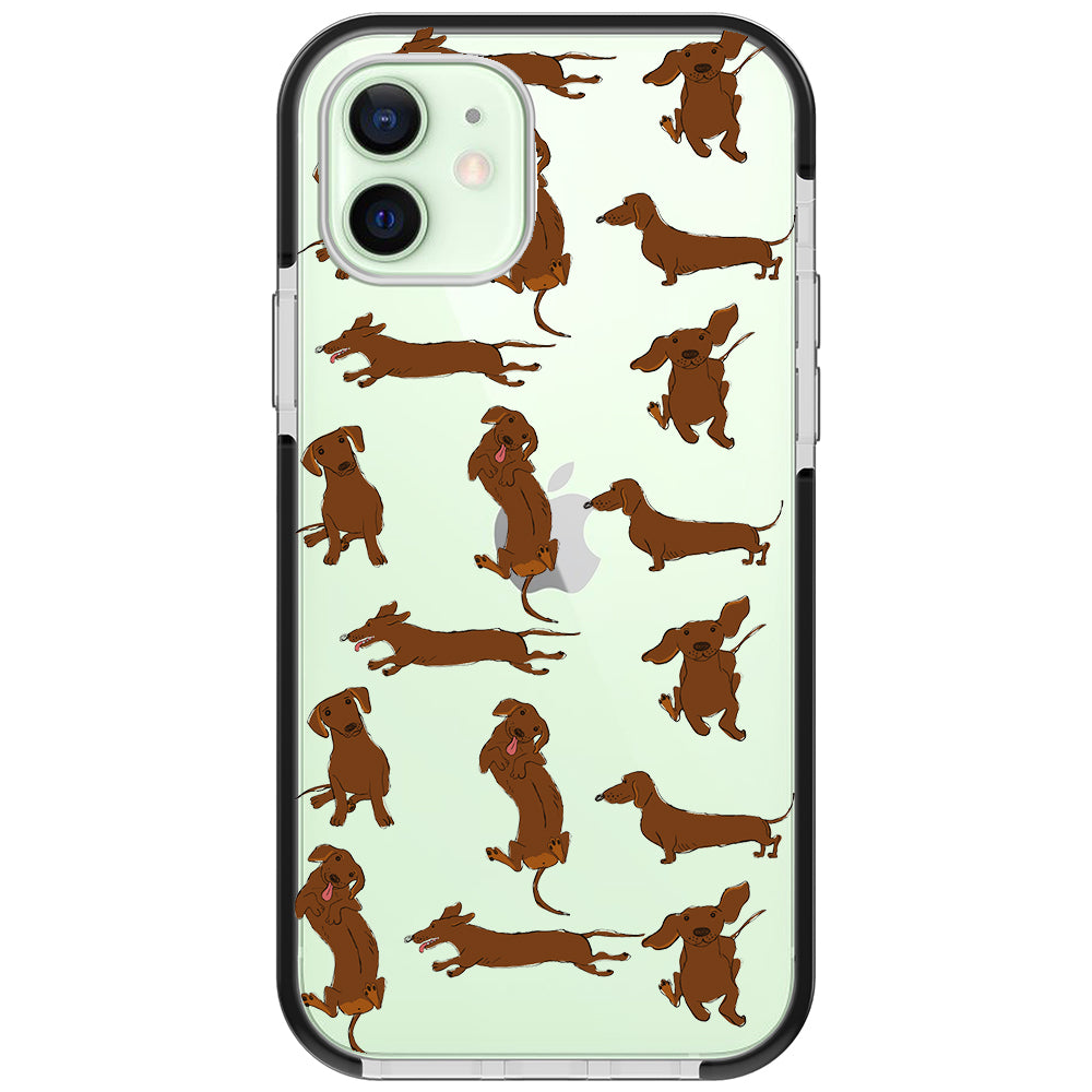 Baby Dachshund Collage Impact iPhone Case