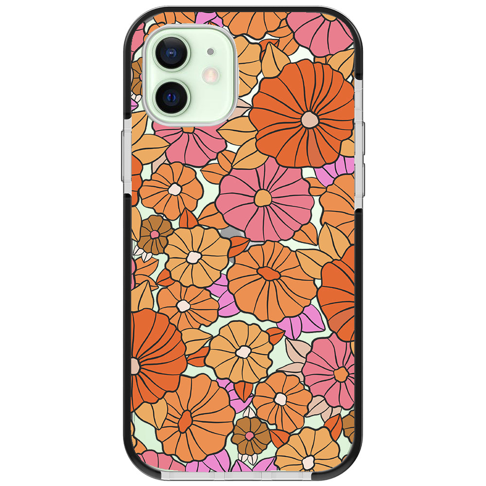 Retro Flowers Impact iPhone Case