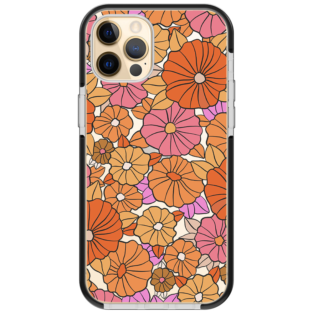 Retro Flowers Impact iPhone Case