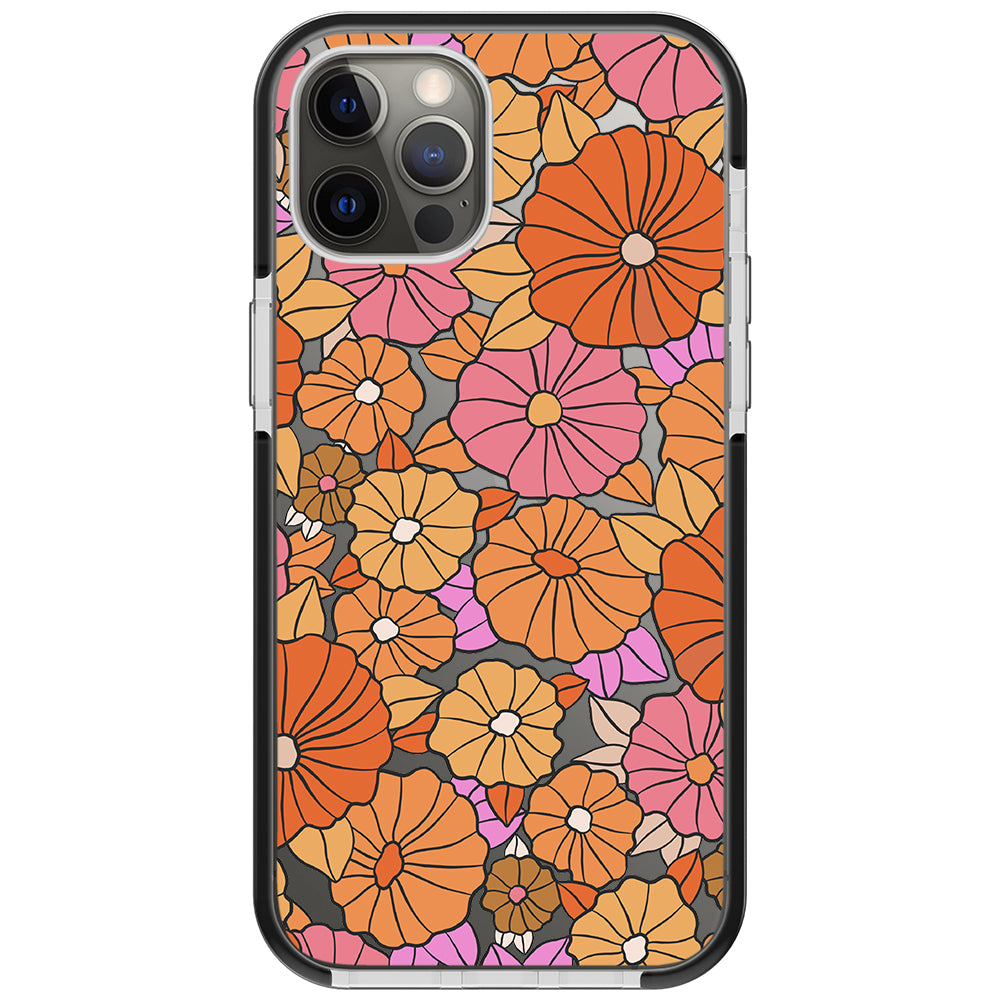 Retro Flowers Impact iPhone Case