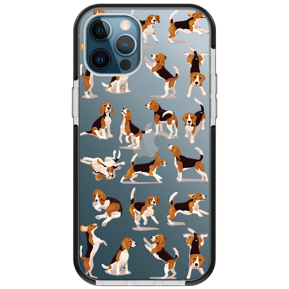 Beagle Hearts Impact iPhone Case