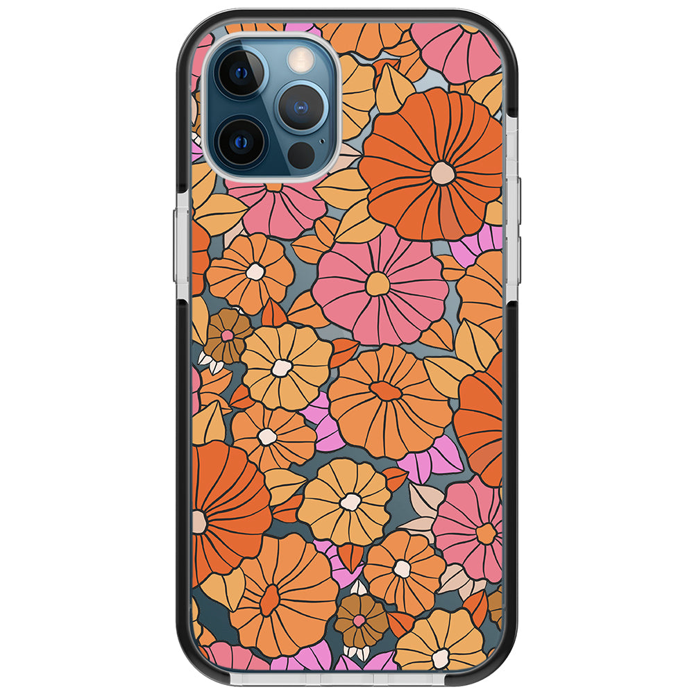 Retro Flowers Impact iPhone Case