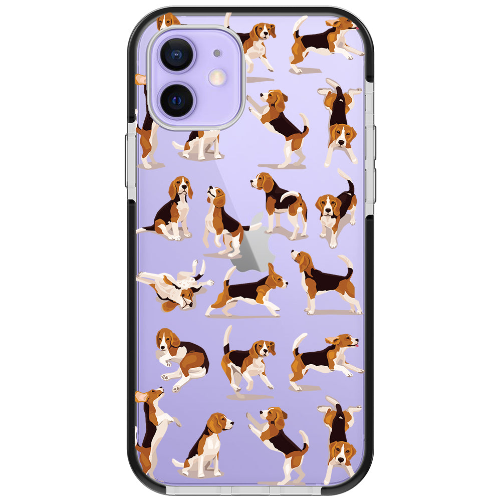 Beagle Hearts Impact iPhone Case