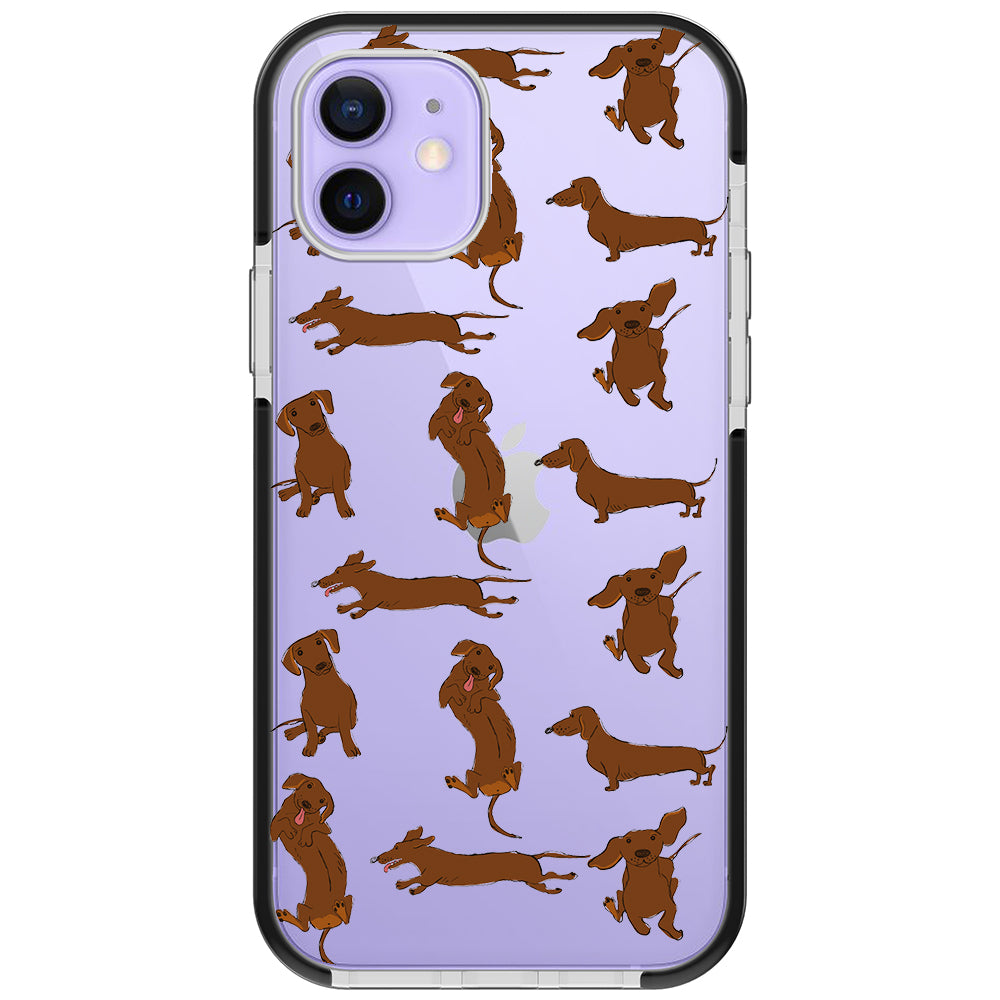 Baby Dachshund Collage Impact iPhone Case