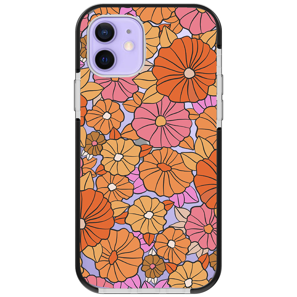 Retro Flowers Impact iPhone Case