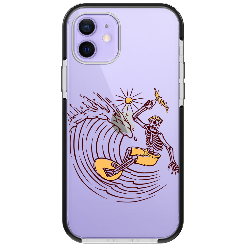 Surfing Skeleton Impact iPhone Case