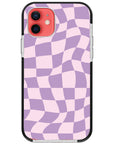 Warped Purple Checkered Impact iPhone Case