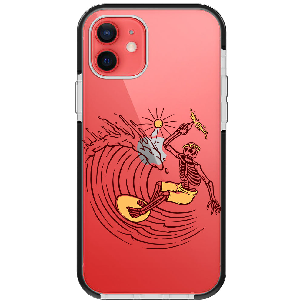 Surfing Skeleton Impact iPhone Case