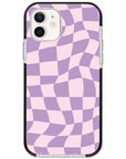 Warped Purple Checkered Impact iPhone Case