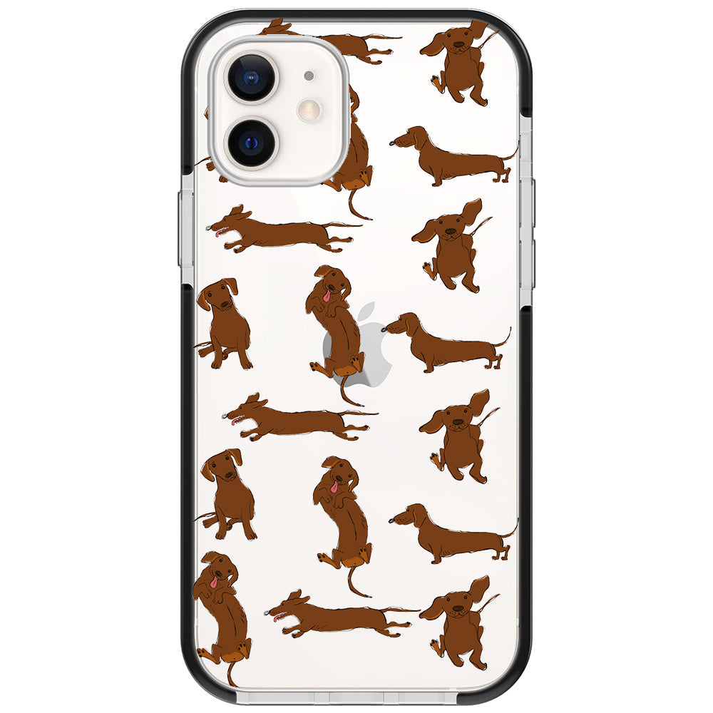 Baby Dachshund Collage Impact iPhone Case