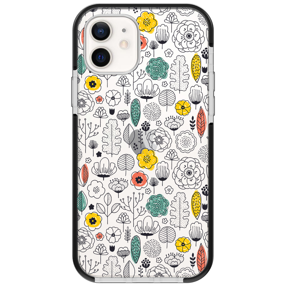 Minimal Scandinavian Flowers Impact iPhone Case