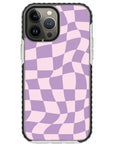 Warped Purple Checkered Impact iPhone Case