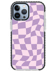 Warped Purple Checkered Impact iPhone Case