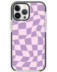 Warped Purple Checkered Impact iPhone Case