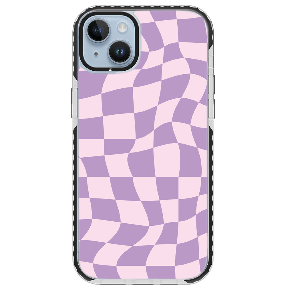 Warped Purple Checkered Impact iPhone Case