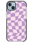 Warped Purple Checkered Impact iPhone Case