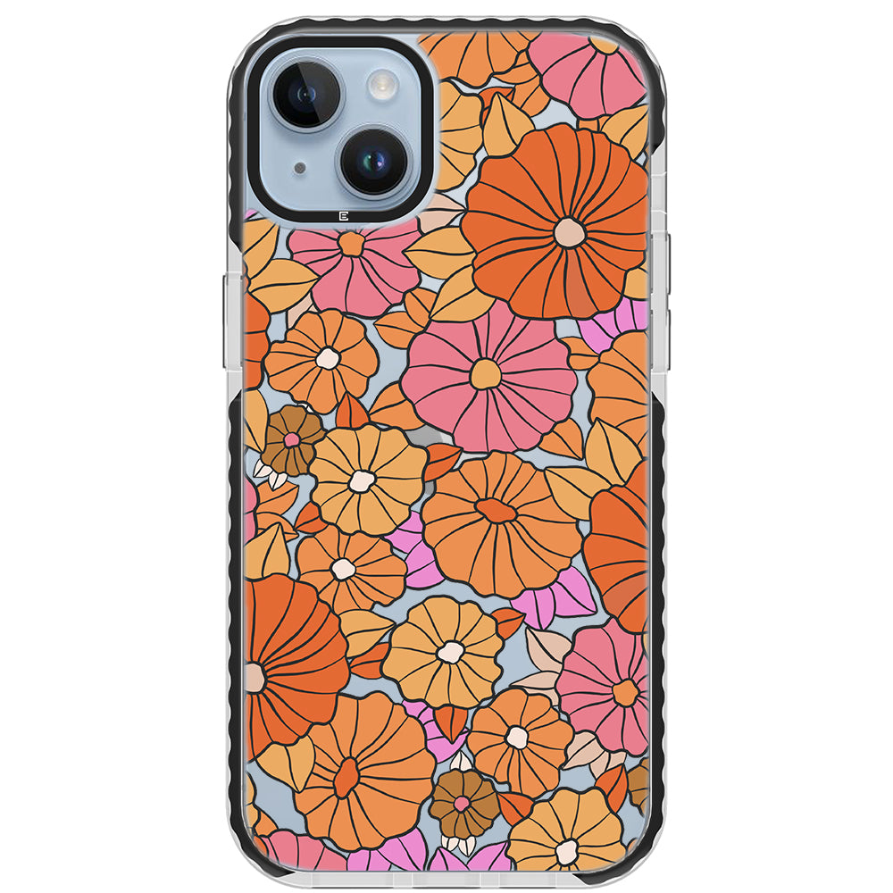 Retro Flowers Impact iPhone Case