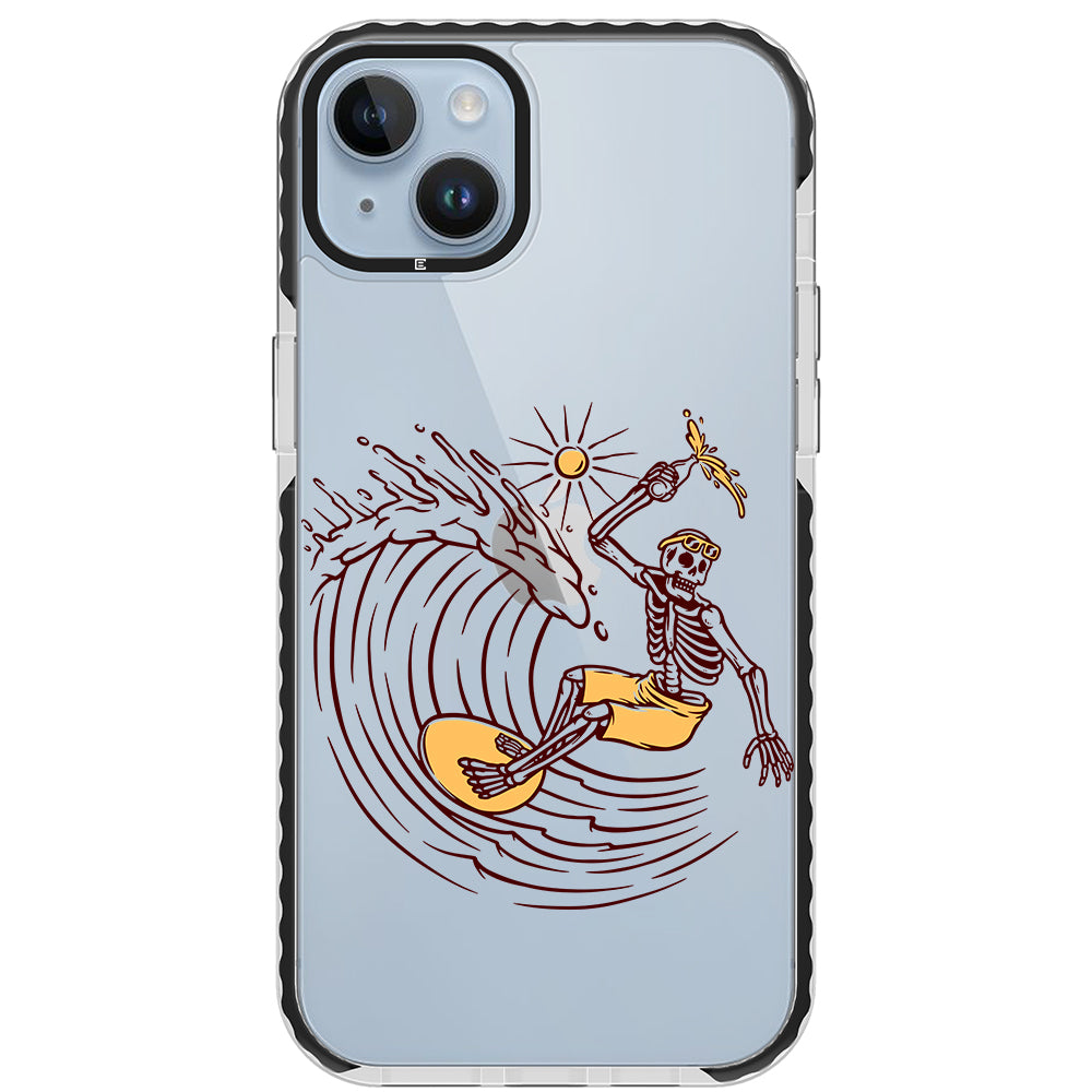 Surfing Skeleton Impact iPhone Case