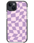 Warped Purple Checkered Impact iPhone Case