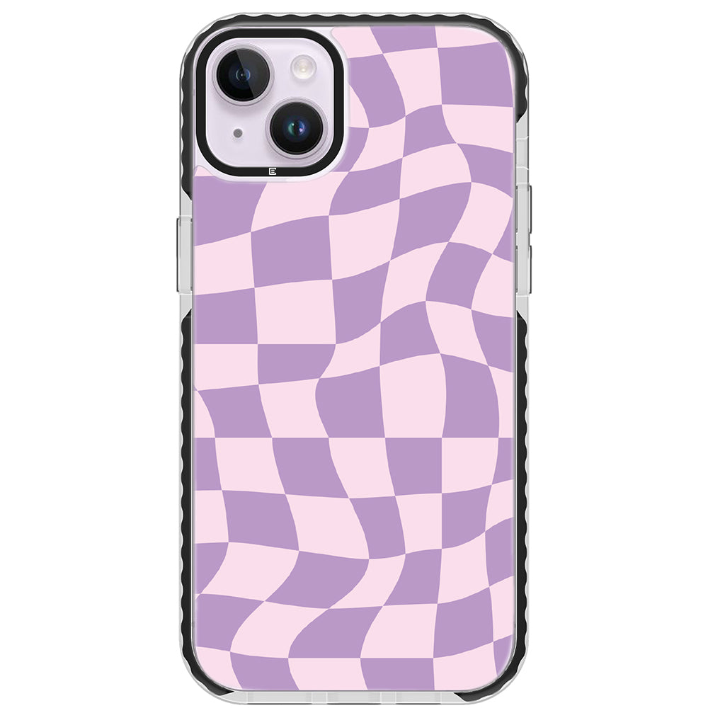 Warped Purple Checkered Impact iPhone Case