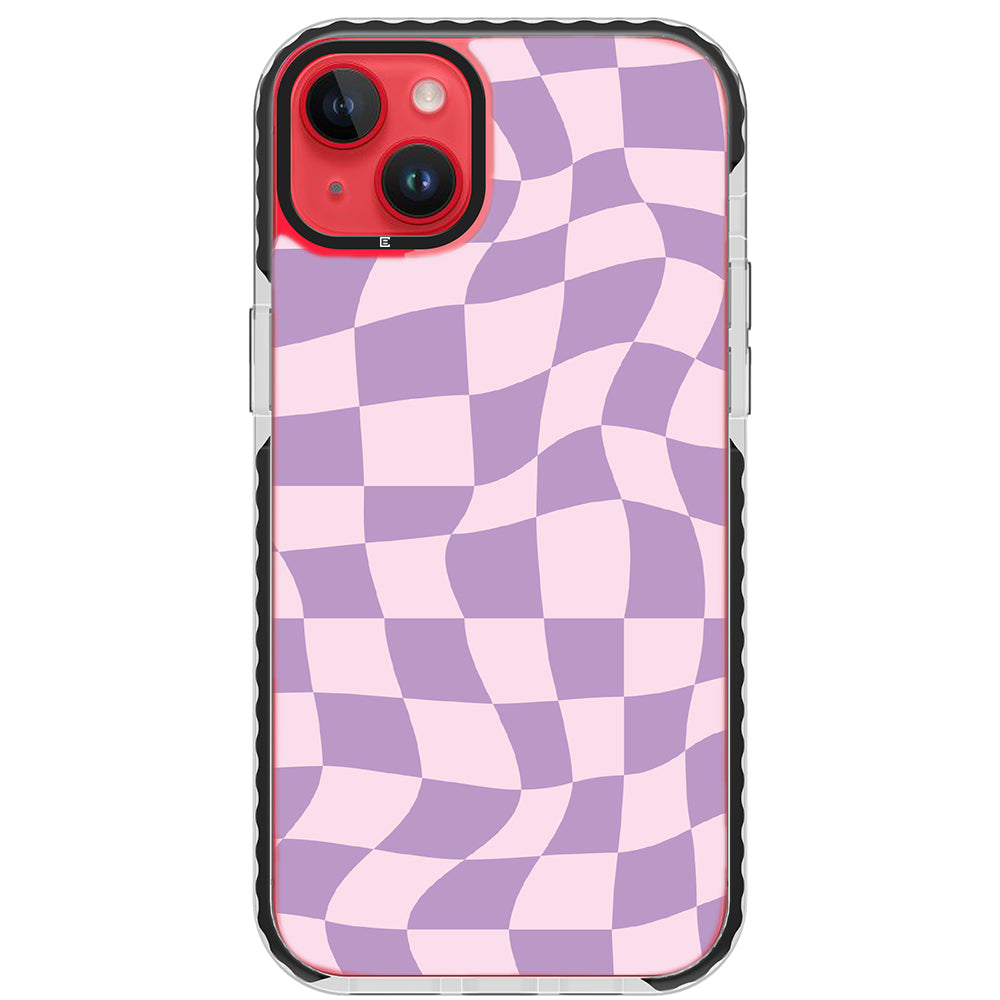 Warped Purple Checkered Impact iPhone Case