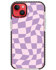 Warped Purple Checkered Impact iPhone Case