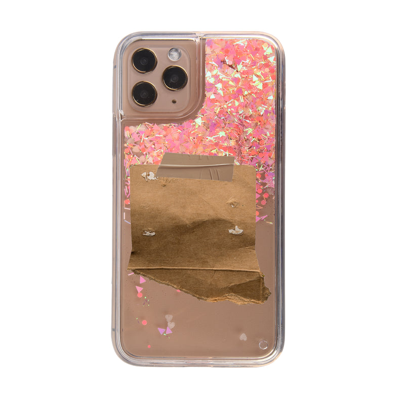 Custom Cardboard Memo Glitter iPhone Case