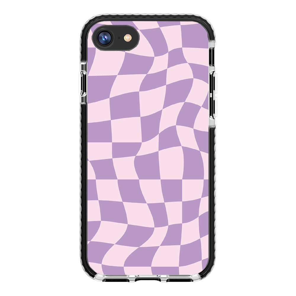 Warped Purple Checkered Impact iPhone Case