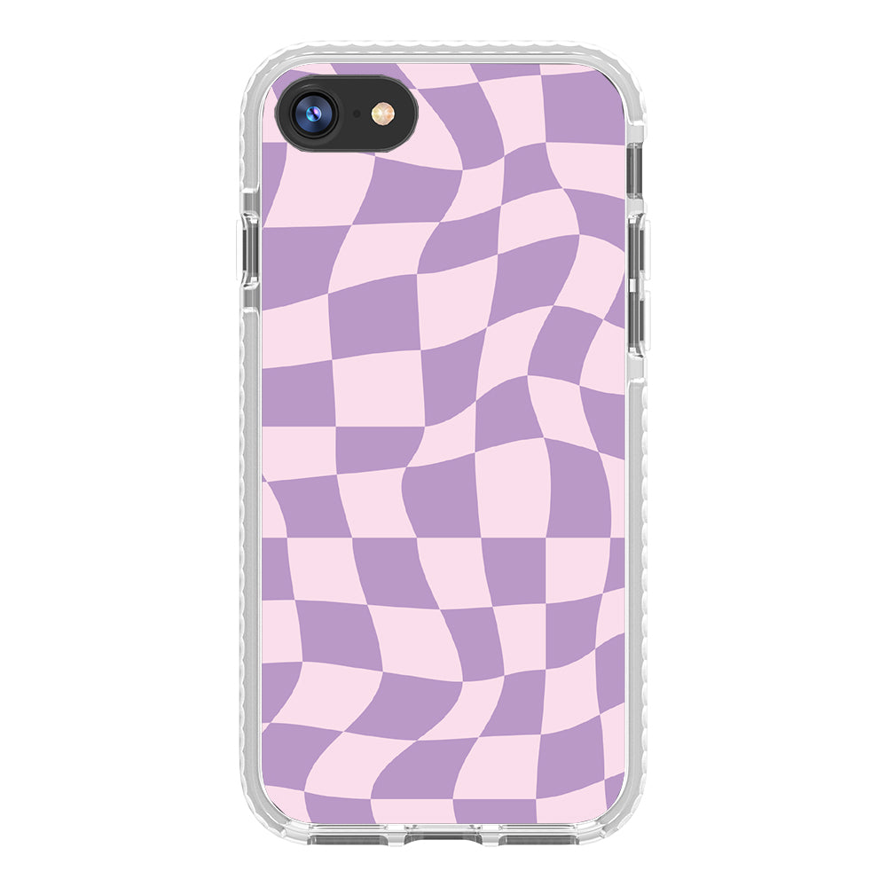 Warped Purple Checkered Impact iPhone Case