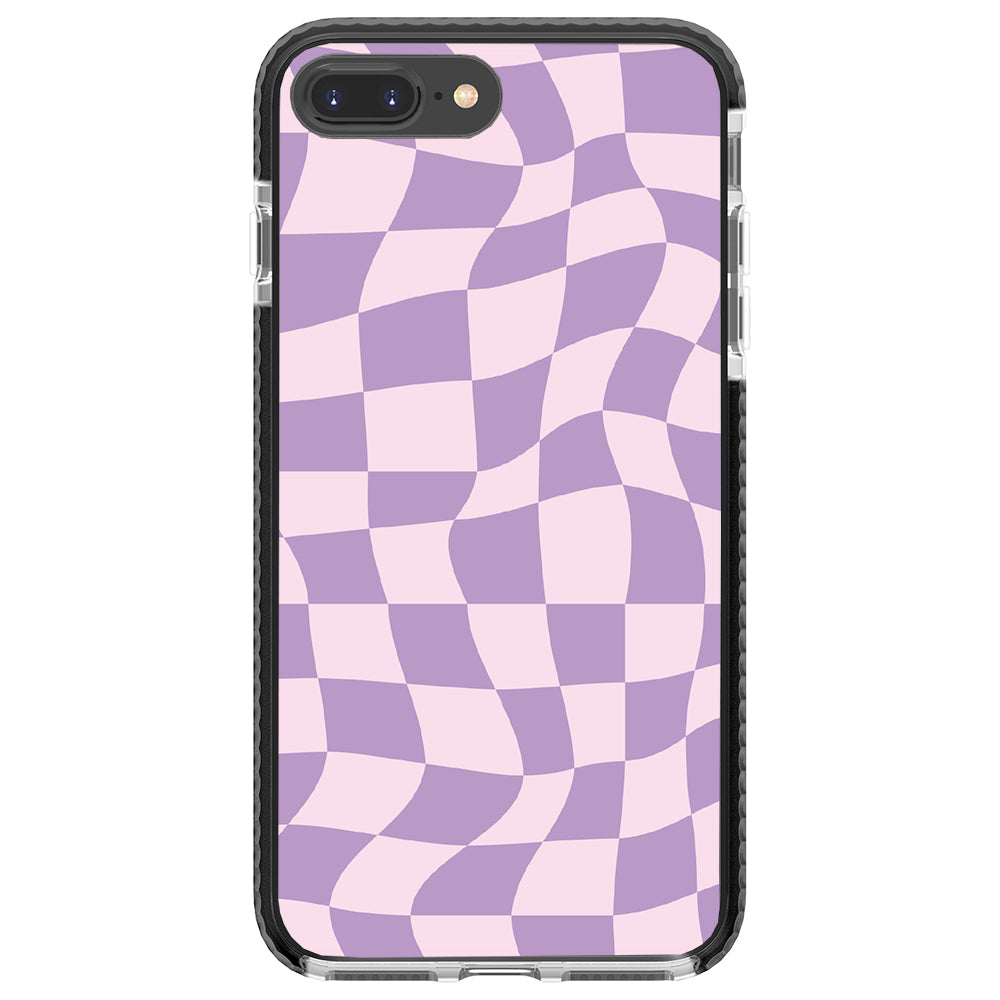 Warped Purple Checkered Impact iPhone Case