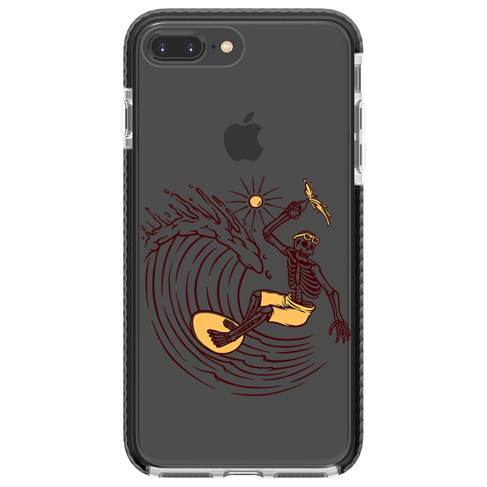 Surfing Skeleton Impact iPhone Case