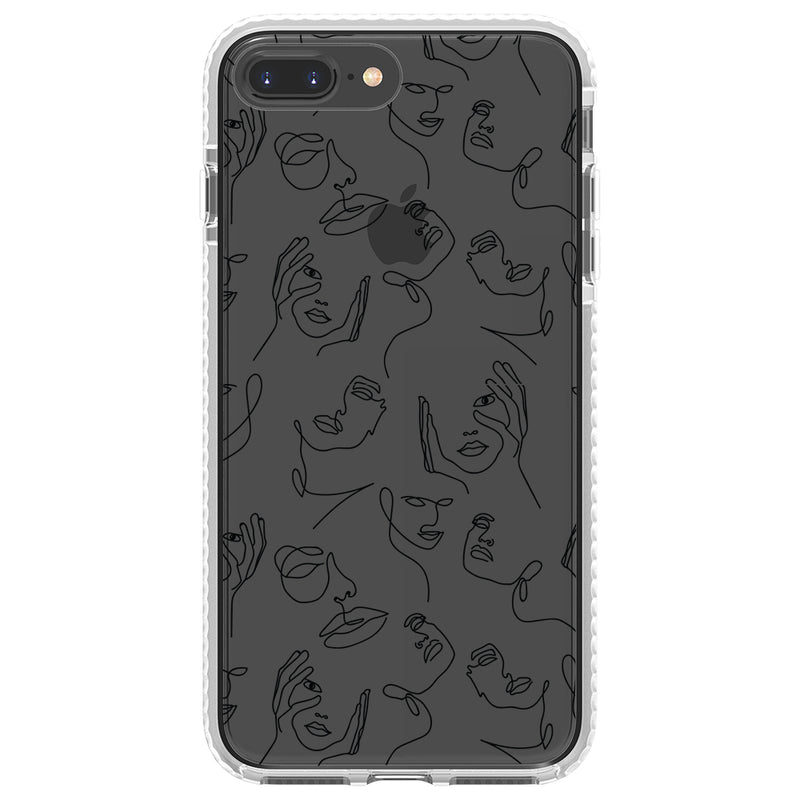 Abstract Faces Outline Impact iPhone Case
