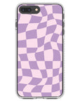 Warped Purple Checkered Impact iPhone Case